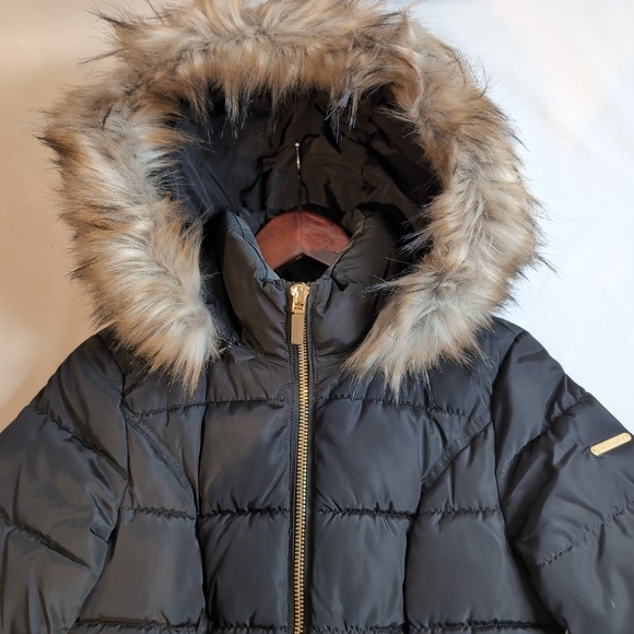 LAUNDRY by Shelly Segal Women's Puffer Jacket w/ Cinched Waist and Fur Hood, XS - Picture 6 of 15